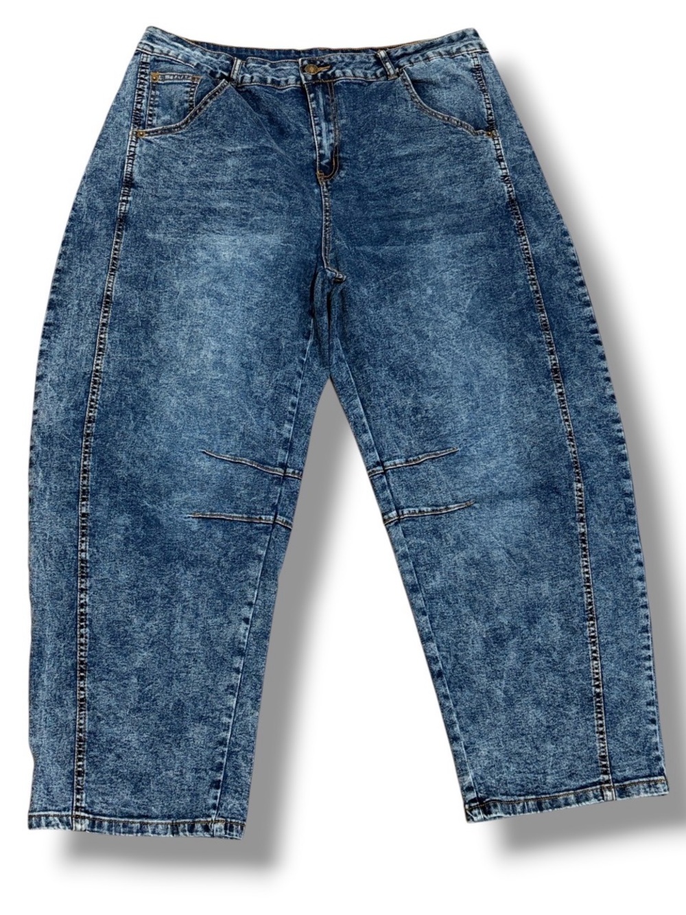 Barrel Leg Jeans Women's 2XL Blue Acid Wash 80s / 90s Wash